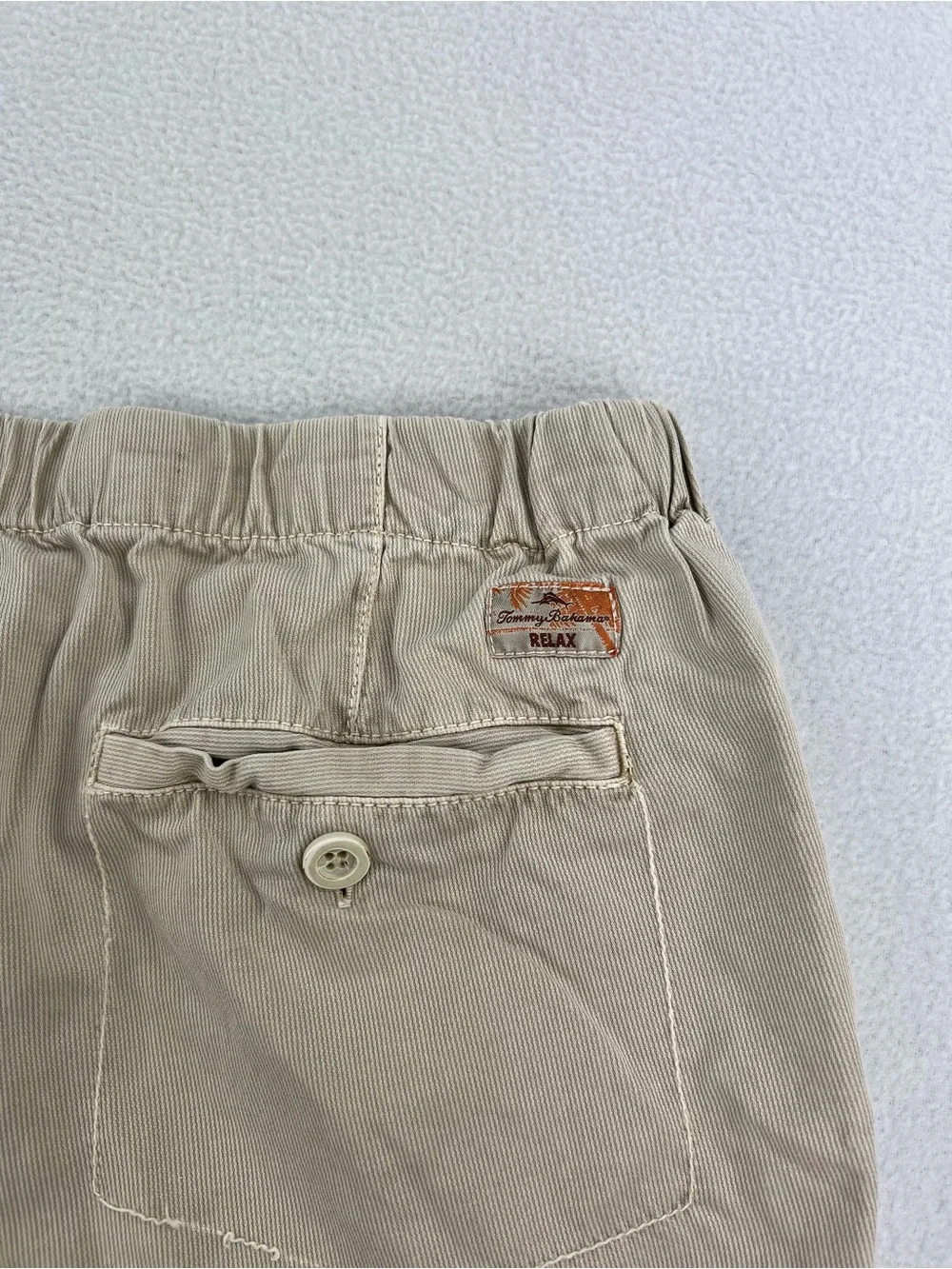 Tommy Bahama RELAX Beige Stretch Chino Shorts Elastic Waist Mens Size L